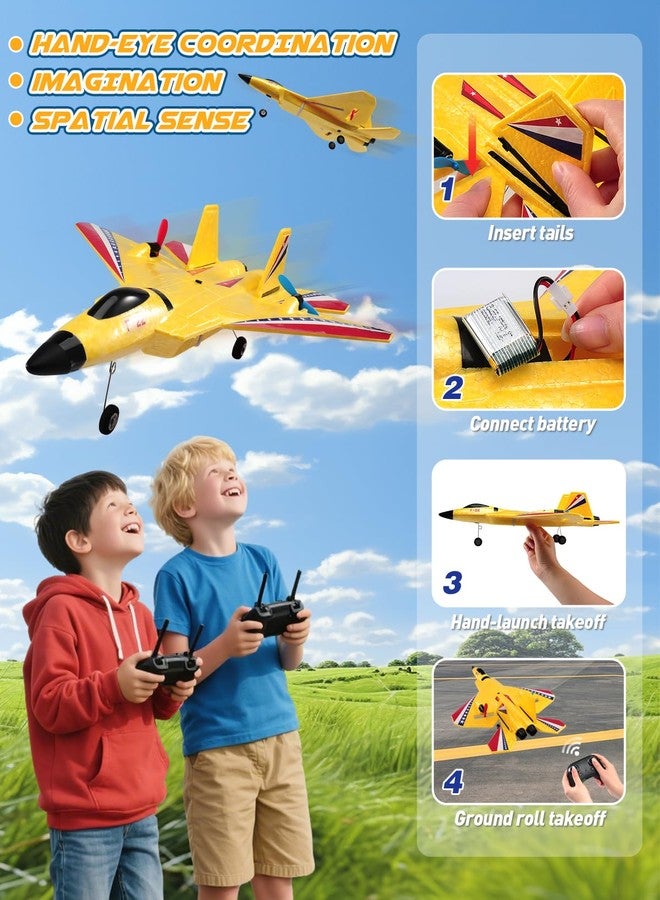 ANTSIR RC Plane F22 Raptor, Durable Foam Remote Control Airplane 2.4GHz with Smart Gyro/LED Lights/2 Rechargeable Batteries, RC Jet Glider Toy Gift for Kids Boys Girls Adults - Image 2